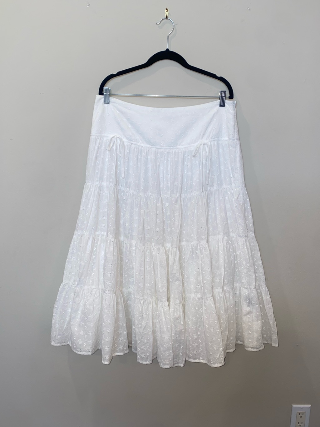 Dolls Kill Y2k Cottagecore White Tiered Ruffle Maxi Skirt